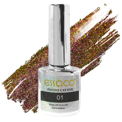 Essaco Gél Lakk - Peacock - Cat Eye - 10 Ml - 001