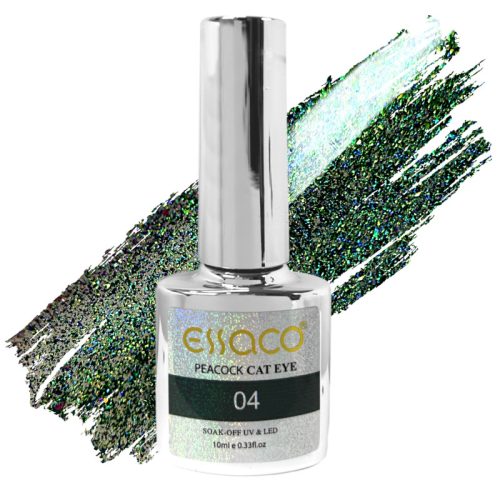 Essaco Gél Lakk - Peacock - Cat Eye - 10 Ml - 004