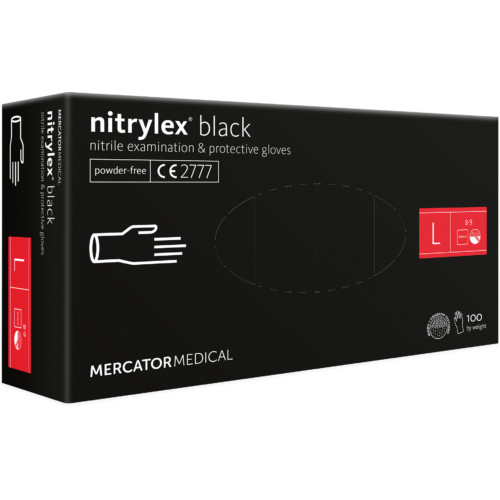 nitrylex® black púdermentes nitril kesztyű - L