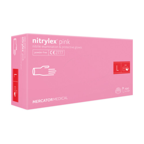 nitrylex® pink  púdermentes nitril kesztyű - L