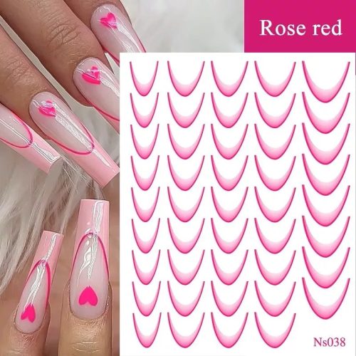 Roniki ombre francia mosolyvonal matrica - pink